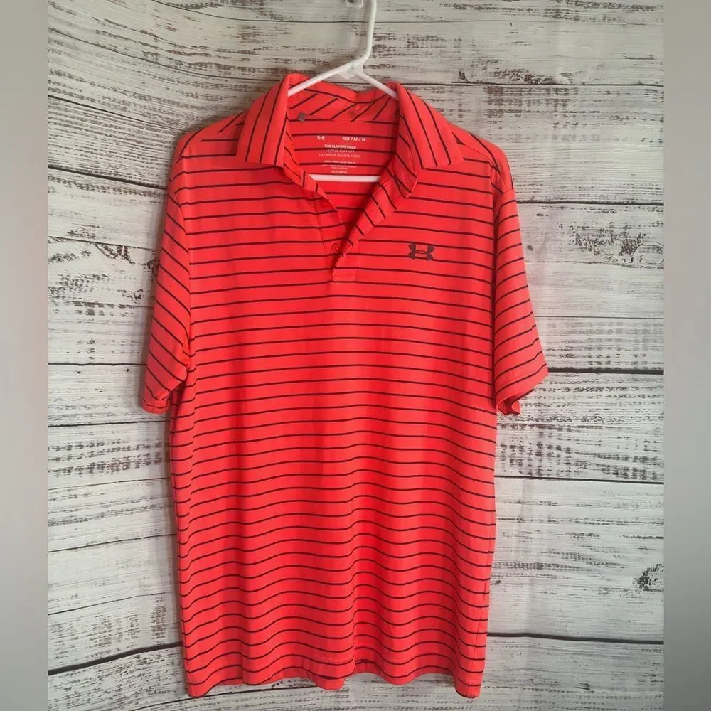 Under armour Polo Mens Sz M the play Off Heat Gear Performance striped Golf‎